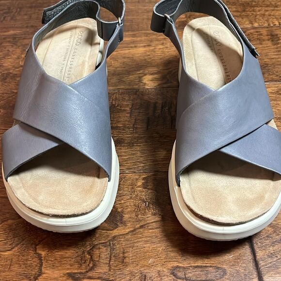 Ecco Titanium Gray Leather Corksphere Wedge, size 40 EU/9-9.5 US - Picture 2 of 10